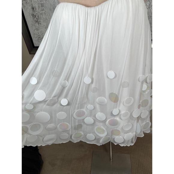 RETROFETE Sherry Sequin Embellished Strapless White Mini Dress Size Small - Picture 4 of 8